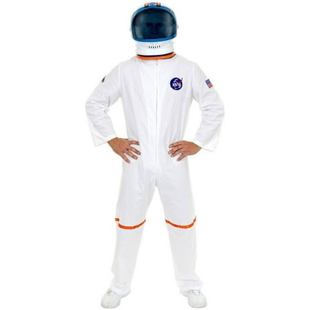 Adult Men's White NASA Astronaut Space Suit Costume And Helmet