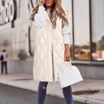 thumbnail image 2 of Niaviben Long Puffer Vest Women Hooded Vest Plus Size Puffer Vest Women Vests Women's Vest Sleeveless Vest Womens Long Vest Beige L, 2 of 6