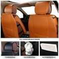 thumbnail image 3 of Maidao Car Seat Covers Full Set Leather for BMW for 7series 2008-Present 5 Seats Water Resistant Front Rear Cushion Protector Cayenne yellow, 3 of 6