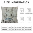 thumbnail image 5 of Qinduosi Rabbit Pillow Case Cute Animal in Black White Stripes Word Easter Throw Pillow Cover Decorative Square Cushion Canvas Home White, 5 of 5