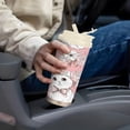 thumbnail image 6 of 500ml Stainless Steel Coffee Mug with Portable Beige Strap Vacuum Insulated Ceramic Coated Coffee Tumbler Cat with A Bow Tie, 6 of 8