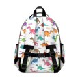 thumbnail image 3 of White Cartoon Dinosaurs Names Pattern Cute School Backpack Bag for School with Padded Back and Adjustable Shoulder Straps 15.25"x11.5"x5.25", 3 of 5