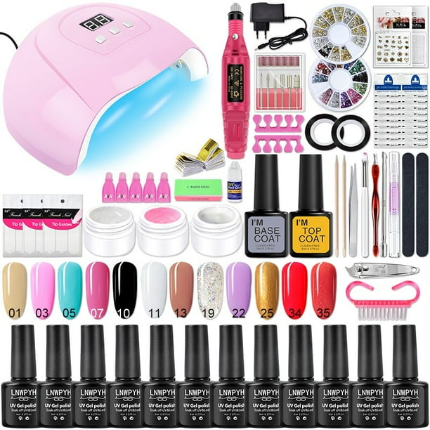 Juego de esmaltes de uñas en Gel con secador de lámpara LED UV, juego de barniz de Gel semipermanente, herramientas profesionales de Arte de uñas, juego de manicura