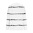 thumbnail image 5 of PNTUTB Women's Fashion Striped Print V-Neck Casual Loose Fit Comfortable Long Sleeve Top&Flash Picks, 5 of 6
