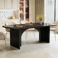 thumbnail image 4 of Tribesigns Modern Dining Table for 4-6 People, 63" Large Rectangle Kitchen Table with Arch Design Legs, Black Dinner Table Kitchen & Dining Room Furniture, 4 of 7