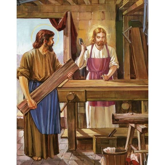Catholic print picture - JESUS THE CARPENTER P - 8" x 10" ready to be framed