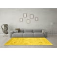 thumbnail image 3 of Ahgly Company Machine Washable Indoor Round Oriental Yellow Traditional Area Rugs, 6' Round, 3 of 4