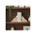 thumbnail image 3 of Decorative Book Ends with Checkered Pattern for Shelves - Modern Resin and Wood Bookends for Bookshelf Decor and Book Accessories - Office Accent for Desk or Side Table Decor - Set of 6", Ivory & Tan, 3 of 11