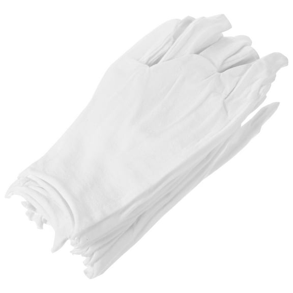 PAMINGONO 6Pairs White Cotton Gloves for Men Jewelry Inspection Hand Protection 8.25X3.93X0.20in