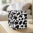 thumbnail image 5 of Xoenoiee Cow Print Tissue Box Cover Square Tissue Box Holder with Bottom Snap, Foldable Napkin Facial Tissues Holder Dispenser Home Car Decor Facial Paper Organizer, 5 of 7