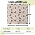 thumbnail image 2 of Beige Highland Cow Flower Pattern Square Fitted Tablecloth with Elastic Edge,Square Table Cover,Washable Elastic Table Cover for Home Kitchen Party Decor 36"x36", 2 of 6
