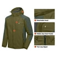 thumbnail image 3 of Little Donkey Andy Men's 3 in 1 Winter Ski Jacket Warm Fleece Liner Jacket Waterproof Windproof Snow Coat & Detachable Hood Olive/Army Green XXL, 3 of 7