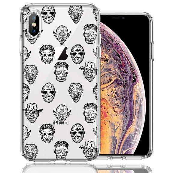 MUNDAZE For Apple iPhone XS/X Halloween Horror Villains Design Double Layer Phone Case Cover