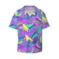 thumbnail image 3 of Cauagu Disco Roller Skates Men's Short Sleeve Button Down Hawaiian Shirt for Men Bowling Shirts Casual Summer Beach Shirt,Small, 3 of 6