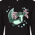 thumbnail image 4 of Inktastic Cute Axolotl Swimming with Bubbles Long Sleeve T-Shirt, 4 of 5