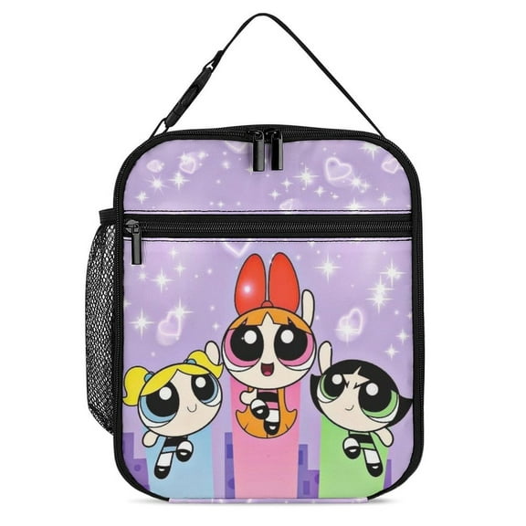 The Powerpuff Gi-rls Cute Lunch Bag Insulated Portable Lunch Box Cooler Bag Reusable Totes
