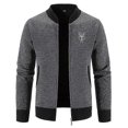 thumbnail image 1 of Mens Sweater Cardigan Full Zip Knitted Long Sleeve Sweaters Men Workout Outfits, 1 of 5