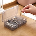 thumbnail image 5 of Caja organizadora de almacenamiento de pendientes, soporte de caja de almacenamiento de joyería, caja de almacenamiento transparente pequeña de plástico de doble capa, compartimento portátil, 5 of 5