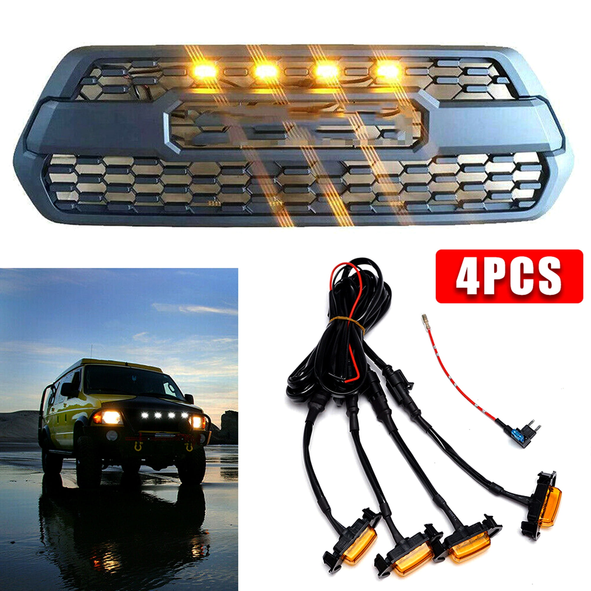 Buy SAYFUT Amber Grill Lights Grill light Smoked Amber Raptor