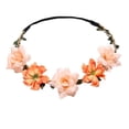 thumbnail image 3 of Diadema floral para el cabello, corona para la cabeza, tiara de flores ajustable, estilo bohemio para fiesta nuevo naranja, 3 of 8