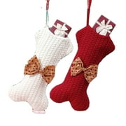 TELOLY Stockings,Little Christmas Decoration Surprise Christmas Stocking,Ornaments Full of Holiday Cheer Christmas Decoration,White&Red