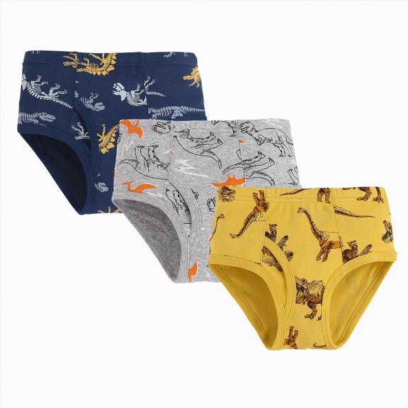 KPOPLK Boys Cotton Briefs Car Print Toddler Kids Underwear 3 Pack Underpants for 1T 2T 3T 4T 5T 6T Yellow Size 3-4 Years