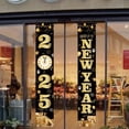 thumbnail image 1 of Banner negro de Feliz Año Nuevo de 180 x 30 cm, letrero de Feliz Año Nuevo 2025 para exteriores, decoración para vallas, balcones y garajes, 1 of 5
