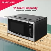 Frigidaire 1.1 Cu. ft Countertop Microwave Oven, 1000 Watt Microwave with 10 Power Levels, Stainless Steel