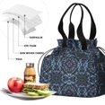 thumbnail image 4 of Boho Bohemia Flower Drawstring Lunch Bag Women - Drawstring Lunch Bag Insulated for Work Office - Stain-Resistant Large Lunchbags for Women with Multi-Pockets, 4 of 6
