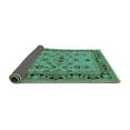 thumbnail image 2 of Ahgly Company Indoor Square Oriental Turquoise Blue Industrial Area Rugs, 3' Square, 2 of 4