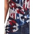 thumbnail image 4 of FASHIONWT Women Frayed Striped Star Print Cami Tops Independence Day Halter Tank, 4 of 4