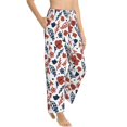 thumbnail image 2 of Uemuo Red Blue Leaves Pattern Women's Wide Leg Palazzo Lounge Pants with Pockets Light Weight Loose Comfy Casual Pajama Pants-XX-Large, 2 of 9
