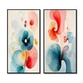 thumbnail image 2 of Designart "Blossoming Energy Retro Minimal Flower VI" Abstract Painting Framed Wall Art Set Of 2 - Modern Blue Framed Wall Art Set Of 2, 2 of 6