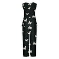 thumbnail image 5 of Mikilon Ensemble Stylé pour Femme 2 Pcs Décontracté Ample Débardeur Imprimé Pantalon Long Sans Manches Col Rond Ensemble Haut/chemise Noir TG, 5 of 5