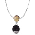 thumbnail image 1 of Delight Jewelry 12mm Black Roller Glass Spinner Mia Monkey Charm Necklace, 1 of 4
