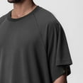 thumbnail image 5 of Mens Sports Short Sleeve T Shirt Plaid Splicing Mesh Breathable Active Casual Tee Comfortable Lightweight Top Mens Casual Crew Neck Basic Tees, 5 of 6