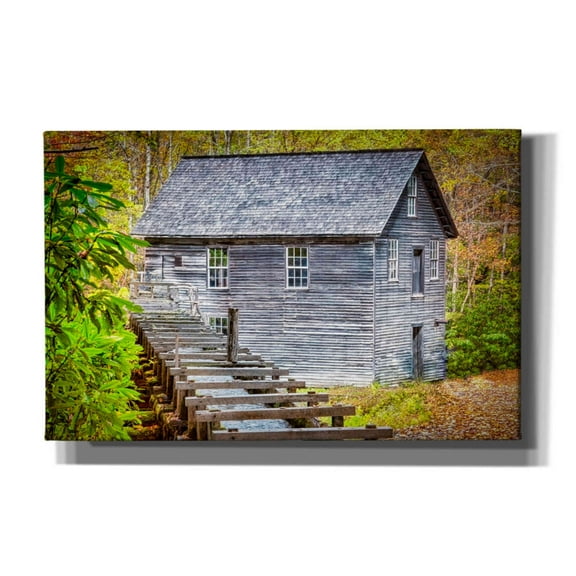 Epic Graffiti 'Mill in Autumn' by Grace Fine Arts Photography, Canvas Wall Art, 40"x26"