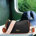 thumbnail image 4 of Bolso Hobo de PU para mujer, bolso bandolera con correas de guitarra, bolso de compras informal para chica (negro amarillo), 4 of 5