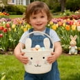 thumbnail image 5 of TUWAFE Easter Basket,Easter Bunny Baskets with Handle,Baby Gift Baskets,Egg Buckets Gifts Tote Bags Egg Hunt Basket for Kids,Boys,Girls,Toddler,Babies,Infant (White), 5 of 9