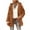 Brown, variant on Hoodies for Women Thickened Warm Soft Comfy Fleece Jacket Fashion Long Sleeve Button Down Casual Outerwear Winter Coats with Pockets