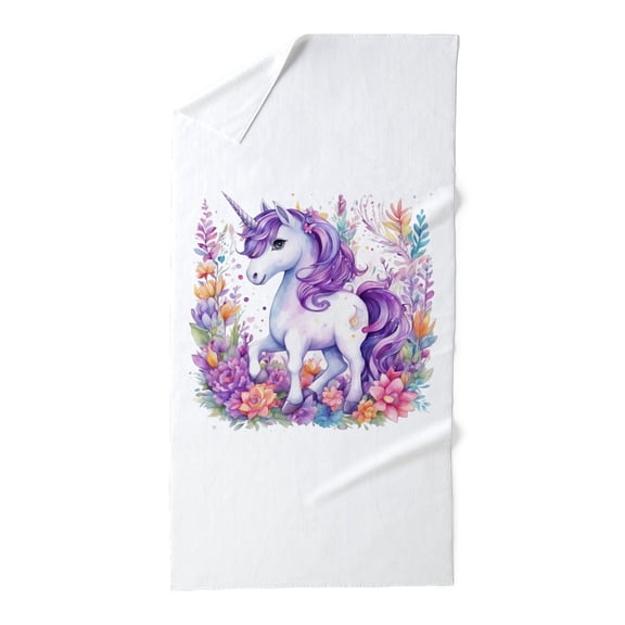 CafePress - Adorable Floral Unicorn - Large Beach Towel, Soft 30"x60" Towel with Unique Design