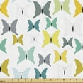 thumbnail image 1 of Moth Fabric by the Yard, Natural Theme Flying Butterflies Images on Plain Background Colorful Illustration, Decorative Upholstery Fabric for Sofas and Home Accents, 5 Yards, Multicolor by Ambesonne, 1 of 4