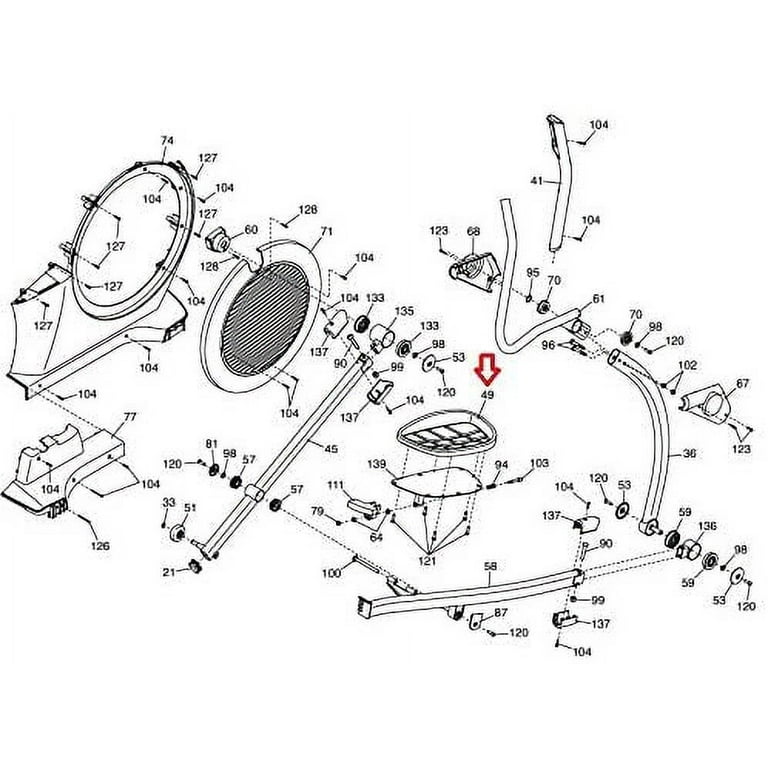 Icon Health Fitness Inc. Right Foot Pedal Pad 334972 Works W NordicTrack Elite 17.7 Elite 14.7 E 14.5 Elliptical