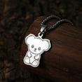 thumbnail image 2 of Stainless Steel Cartoon Little Bear Necklace Pendant Unique Jewelry Animal Charm Birthday Party Chain Choker, 2 of 4