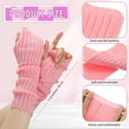 thumbnail image 3 of Dalrosia Winter Women Arm Warmers Long Fingerless Gloves for Women Mittens Knit Wrist Warmers with Thumb Hole Warm Sleeves, 3 of 6