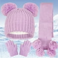 thumbnail image 1 of Women's Solid Color Hat Scarf Two Piece Stock Double Hat Long Bib Suit, 1 of 3