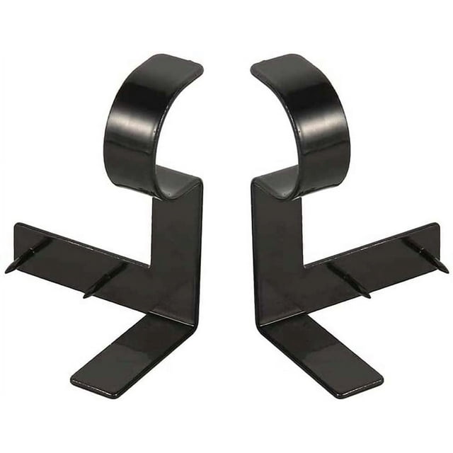2 Pcs Curtain Rod Brackets for 1 Inch Rods, NO Drill,NO Screw,Quick Hang Curtain Brackets Super Carrying Capacity, for Bedroom Kitchen Window Valance Decoration (2pcs, Black)