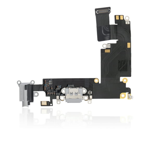 Replacement Charging Port Flex Cable Compatible For iPhone 6 Plus (Premium) (Silver)