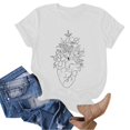 thumbnail image 4 of Short Sleeve T Shirts for Women Summer Simple Printing Comfortable Round Neck Casual T-shirt Tops, 4 of 4