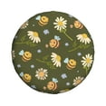 thumbnail image 2 of XMXY Green Daisies Bees Spare Tire Cover, Universal Waterproof Cover for Jeep RV Tire Wheel Protection, 14 inch, 2 of 8